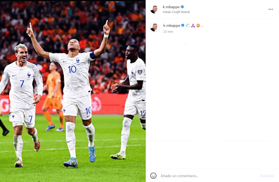 Imagen del artículo:Kylian Mbappé explica por qué miró hacia el cielo en las celebraciones de sus goles vs. Países Bajos