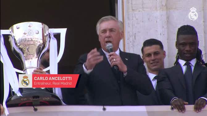 Imagen de vista previa para  Real Madrid - Ancelotti : “J’aime chanter alors chantons”.