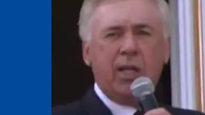 Image d'aperçu pour Ancelotti sings Real Madrid anthem in LaLiga title parade