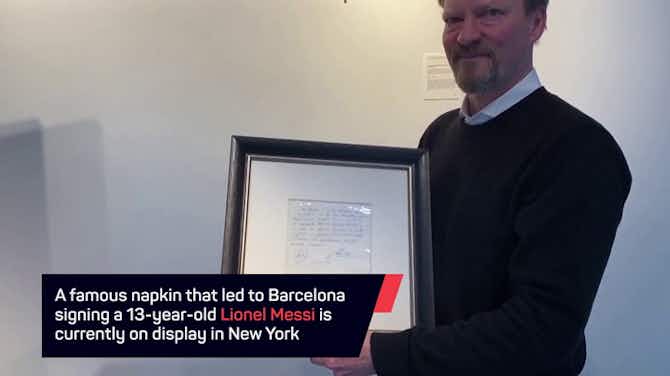 Pratinjau gambar untuk Famous 'Messi napkin' on display ahead of auction