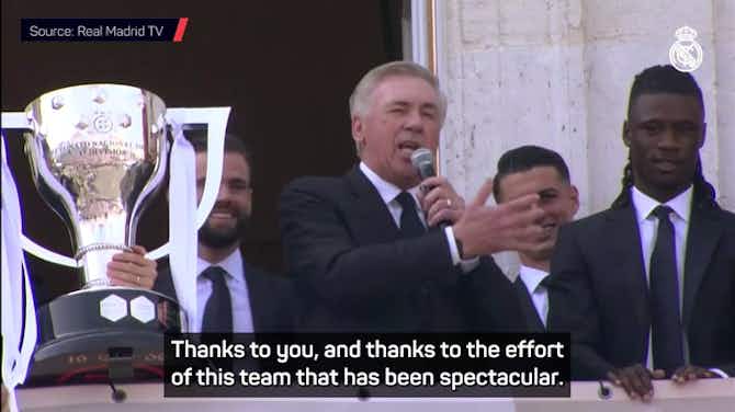 Vorschaubild für Bellingham flaunts his Spanish as Real Madrid celebrate LaLiga triumph