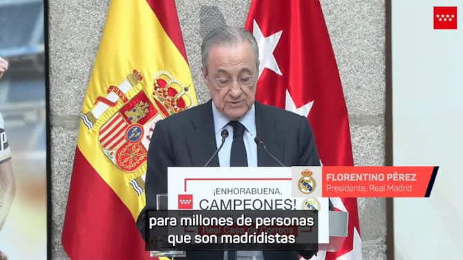 Imagen de vista previa para El discurso Florentino Pérez en la Comunidad de Madrid: "Es el triunfo del sacrificio"