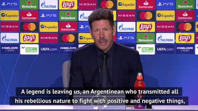 Preview image for Simeone struggling to take in passing of team-mate Maradona