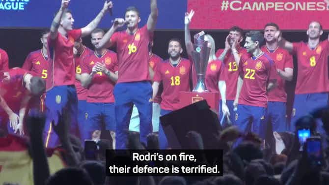 Pratinjau gambar untuk Rodri's on fire in Nations League celebrations
