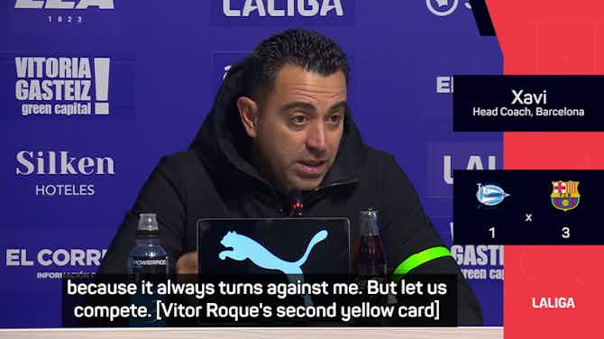 Anteprima immagine per Xavi insists referees are out to get Barcelona after Vitor Roque red card