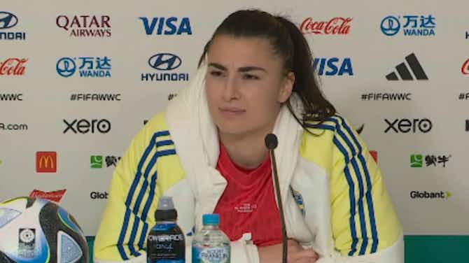 Preview image for Swedish goalkeeper Zećira Mušović bemused by reporter’s ‘disrespectful’ question after USA win