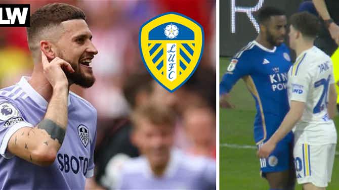 Preview image for Mateusz Klich reacts to Dan James flashpoint in Leeds United's win over Leicester