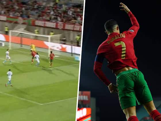 Article image:(Video) Cristiano Ronaldo heads home to complete his hat-trick for Portugal in World Cup qualifying
