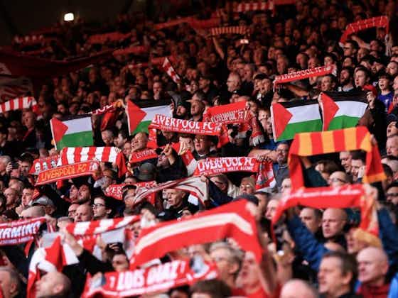 Article image:Liverpool face backlash from fans after Anfield steward asks supporter to put Palestine flag away vs Nottingham Forest