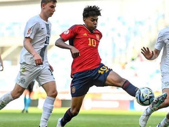 Image de l'article :Barcelona’s Lamine Yamal inspires Spain to Euro U17 showdown against France
