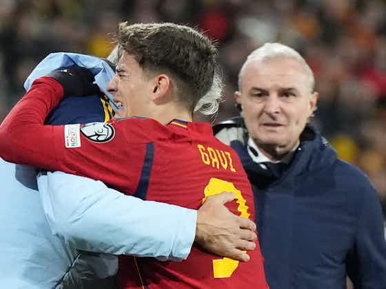Article image:Tearful Gavi forced off injured in Spain vs Georgia