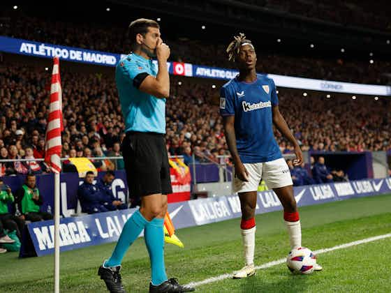 Article image:Police identify Atletico Madrid fan that racially abused Nico Williams, La Liga have reported incident