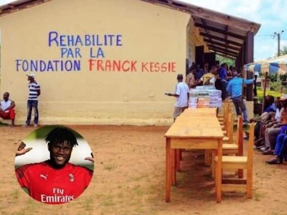 Article image:Kessie helps school in his old village Zebizekou through his foundation