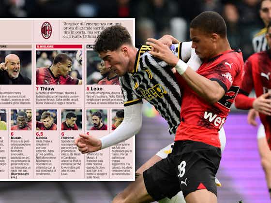 Immagine dell'articolo:GdS: Milan player ratings for Juventus draw – Thiaw impresses; Leao the worst