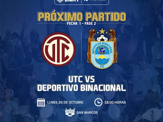 Imagen del artículo:UTC Cajamarca vs Binacional en vivo online por la Liga 1 de Perú