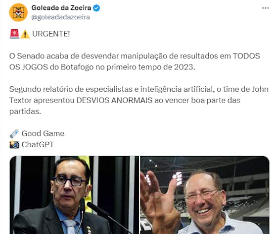 Imagem do artigo:🤣 Alô, Textor! Internet não perdoa derrota do Botafogo na Liberta
