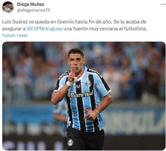 Imagem do artigo:⚠️ Suárez fica no Grêmio até o fim do ano, garante jornalista