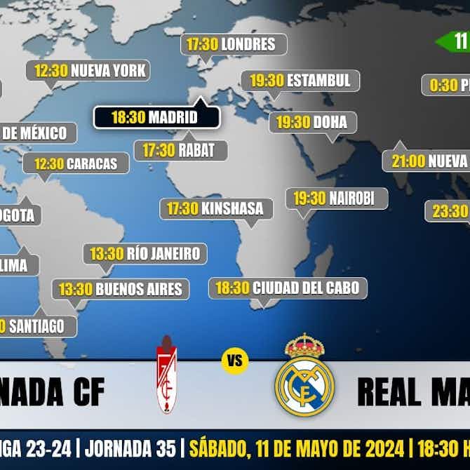 Imagen de vista previa para Granada CF vs Real Madrid en Televisión: Cuándo y dónde ver el partido de LaLiga EA SPORTS