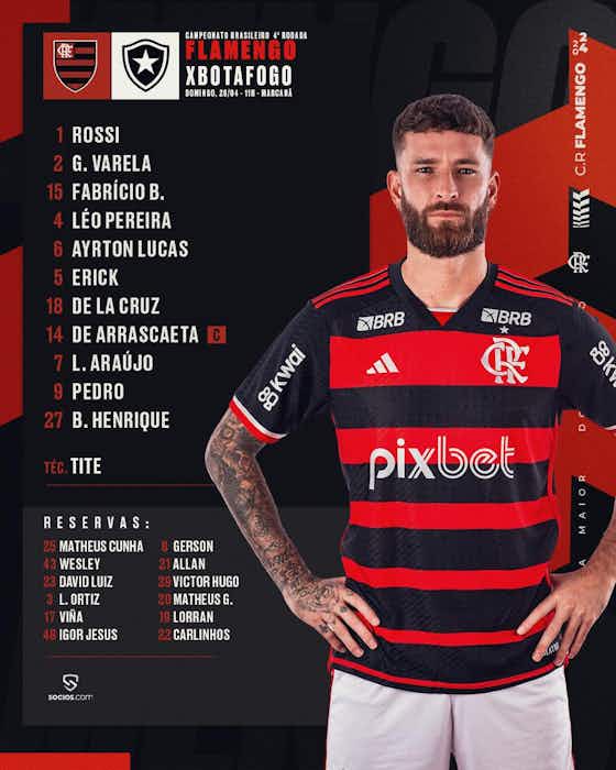 Imagen del artículo:SAIU! Com força máxima, Flamengo divulga escalação para jogo contra o Botafogo