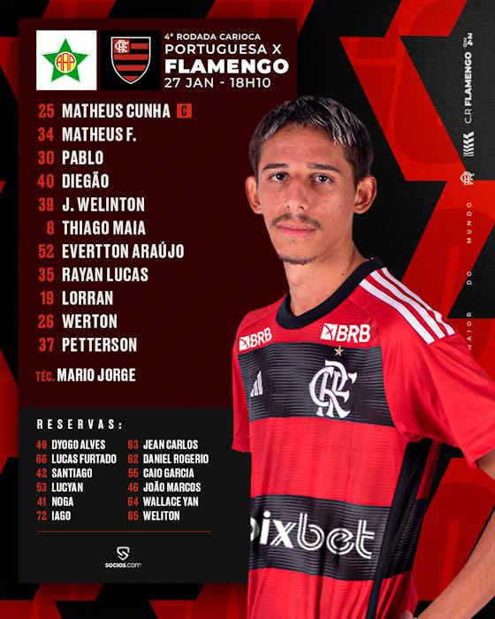 Imagem do artigo:Flamengo divulga escalação para encarar a Portuguesa-RJ, pelo Carioca 📋