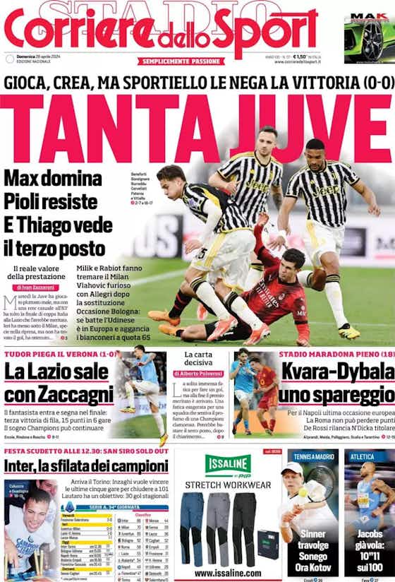 Immagine dell'articolo:Rassegna stampa Juve: prime pagine quotidiani sportivi – 28 aprile