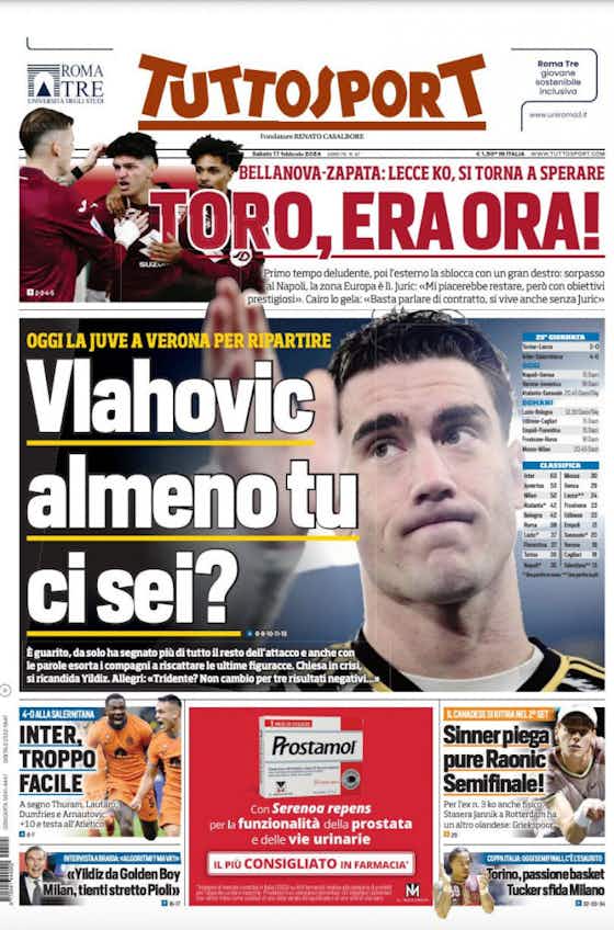 Article image:Today’s Papers – Inter Force 10+, Napoli believe, Juve call Vlahovic