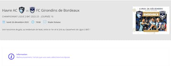 Image de l'article :Ligue 2 (16e journée) – Le choc Le Havre-Bordeaux à guichets fermés !