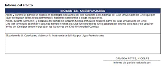 Imagen del artículo:Nicolás Gamboa denuncia incidentes y lanzamiento de fuegos artificiales en el Clásico Universitario