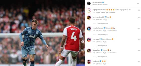 Article image:Aston Villa players send Instagram messages to Zaniolo as Italy star reacts to win over Arsenal