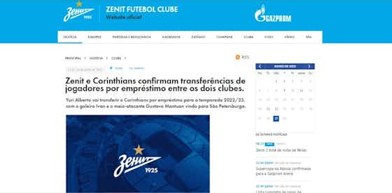 Imagem do artigo:Zenit anuncia empréstimo de Yuri Alberto ao Corinthians e contratações de Ivan e Mantuan