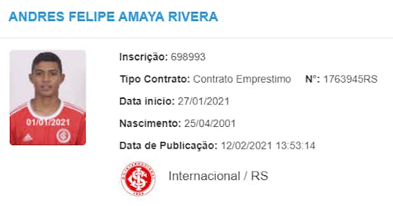 Imagem do artigo:Amaya tem novo contrato com o Inter confirmado no BID