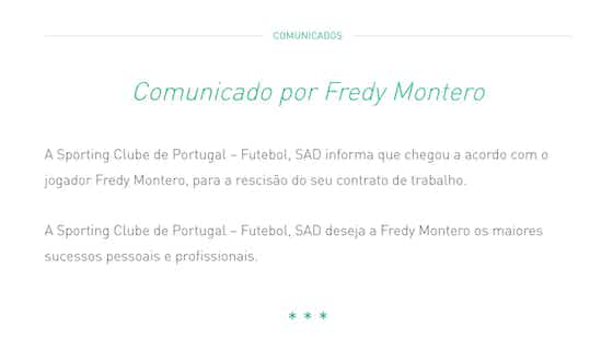 Imagem do artigo:🚨 Fredy Montero rescinde com o Sporting