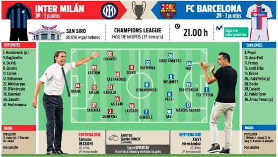 Article image:Predicted XIs: Barcelona to trial new system in crucial tie against Inter