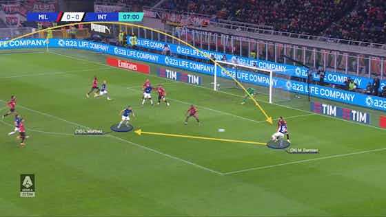 Article image:Non-threatening attack, Bastoni finds weak spot: Tactical analysis of AC Milan 1-2 Inter