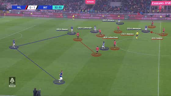 Immagine dell'articolo:Non-threatening attack, Bastoni finds weak spot: Tactical analysis of AC Milan 1-2 Inter