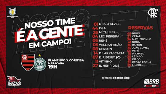 Imagem do artigo:Confira a escalação do Flamengo para enfrentar o Coritiba na 22ª rodada do Campeonato Brasileiro