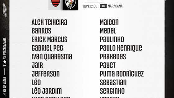 Imagem do artigo:Com Medel e sem Rossi, Vasco divulga relacionados para o clássico contra o Flamengo