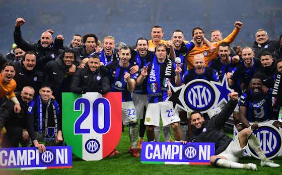 Article image:Inter win 20th Serie A title after bad-tempered derby victory over rivals AC Milan