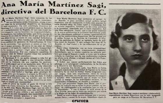 Imagen del artículo:Más allá de Anna María Martínez Sagi, la primera mujer directiva de un club de fútbol