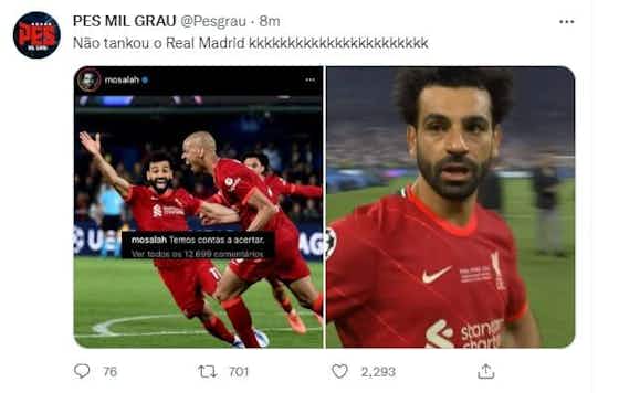 Imagem do artigo:Salah com medo de Vinicius Júnior: os memes do título do Real Madrid sobre o Liverpool na Champions League