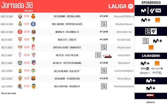 Imagen del artículo:LaLiga anuncia los horarios de los partidos ante Atlético y Athletic