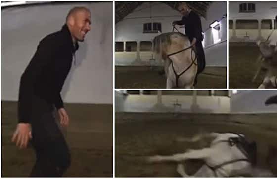Article image:Zinedine Zidane: Real Madrid icon was even elegant when falling off a horse