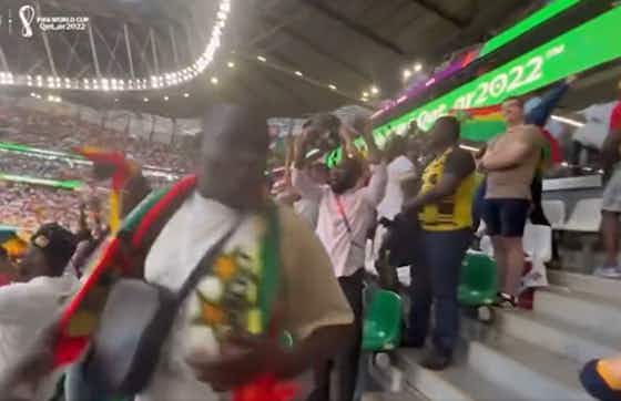 Article image:World Cup: Ghana fan goes crazy celebrating in faces of South Korea supporters
