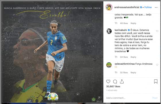 Imagem do artigo:Andressa confirma que está fora da Copa do Mundo Feminina