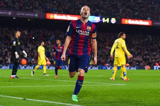 Article image:Barcelona legend Andres Iniesta sent two defenders to the shops twice in 10 seconds in 2015