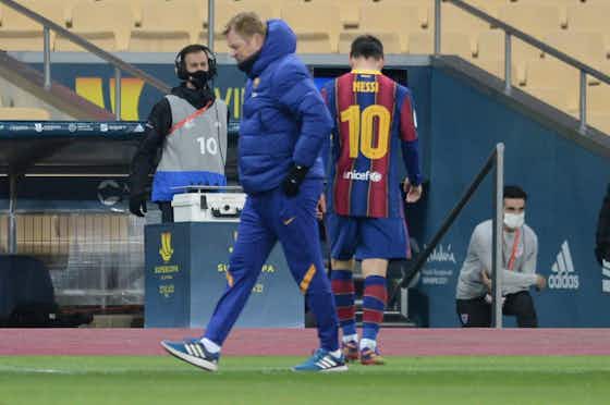 Article image:Ronald Koeman defends Lionel Messi after late red card