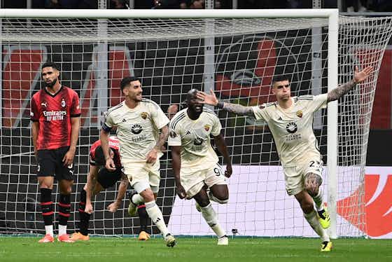 Imagem do artigo:A Roma saiu na frente do Milan no confronto italiano das quartas de final da Liga Europa