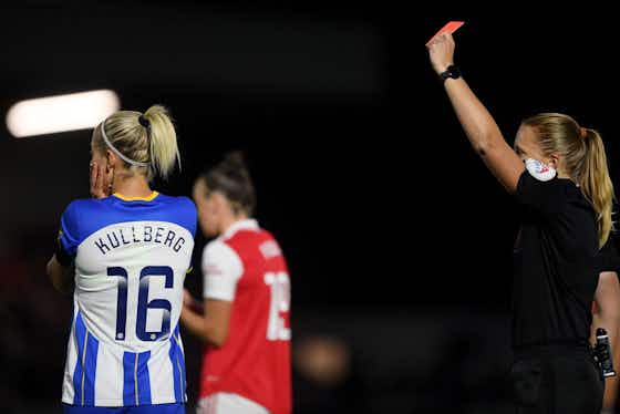 Article image:Arsenal vs Brighton: Drama as Emma Kullberg is sent off just 7 minutes into WSL season