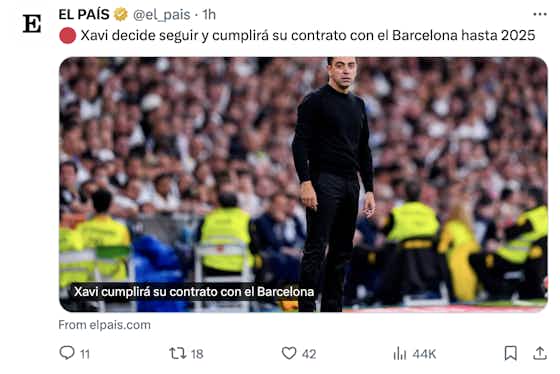 Imagen del artículo:Verein bestätigt: Xavi bleibt Trainer des FC Barcelona!