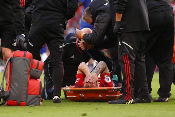 Article image:Man United star Antony is a doubt for FA Cup final after being stretchered off against Chelsea